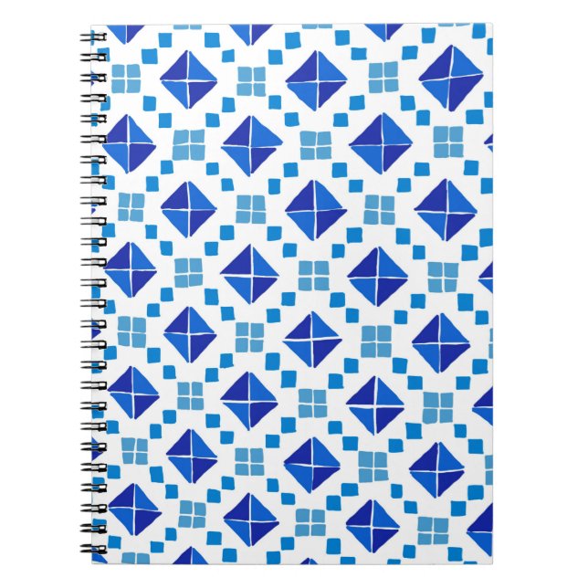 Quilt Pattern Blue Notebook (Front)