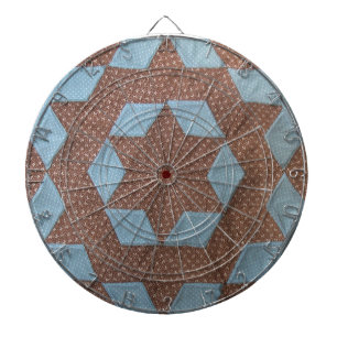 Quilt Pattern - Castle in Brown and Blue Dartboard