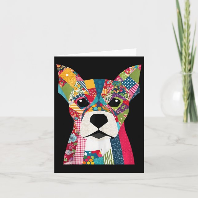 Quilt Pattern Dog For Quilting Lover Quilter Sewin Card (Front)