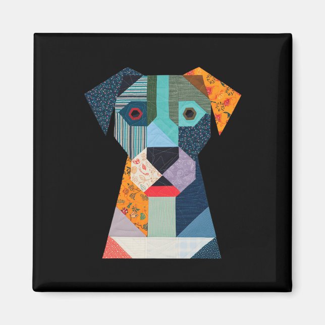 Quilt Pattern Dog For Quilting Lover Quilter Sewin Magnet (Front)