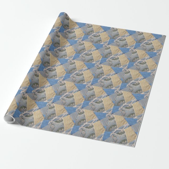 Quilt Pattern Fabric Wrapping Paper (Unrolled)