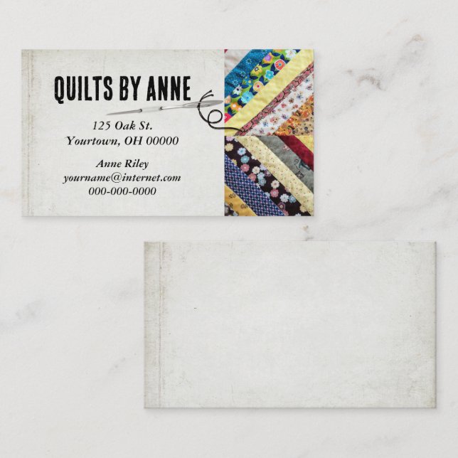 Quilt Pattern For Quilters Business Card (Front/Back)