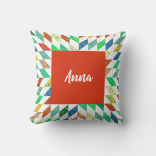 Quilt Pattern Personalised Throw Pillow