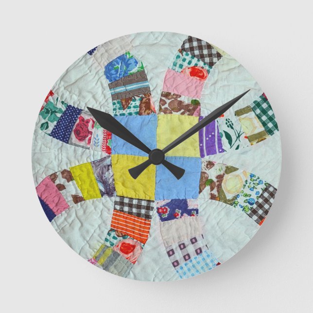 Quilt pattern round clock (Front)