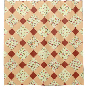 QUILT PATTERN SHOWER CURTAIN