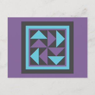 Quilt Postcard - Flying Dutchman (purple/blue)