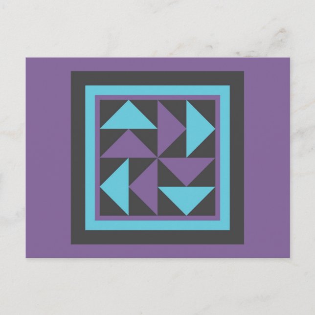 Quilt Postcard - Flying Dutchman (purple/blue) (Front)