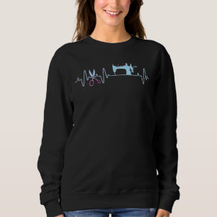 Quilt Quilting Women Mum Quilter Sewing Heartbeat Sweatshirt