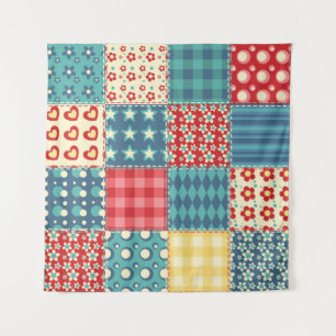 Quilt seamless pattern. Vintage patchwork backgrou Tapestry