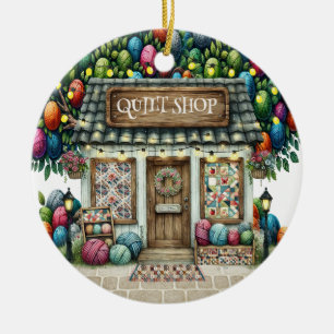 QUILT Shop Ceramic Ornament