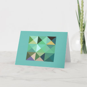 Quilt Square Aqua Teal Tones Note Card