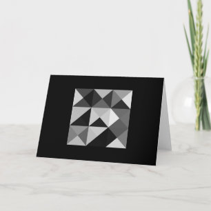 Quilt Square Black Grey Tones Note Card