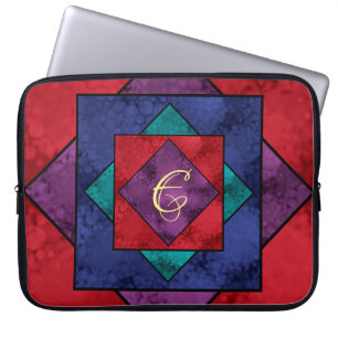 Quilt Square Monogram Laptop Sleeve