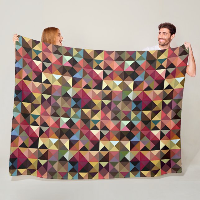 Quilt Square Pattern Fleece Blanket (In Situ)