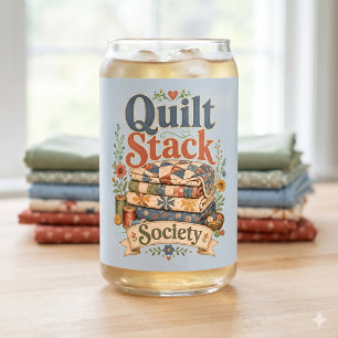 Quilt Stack Society Cottagecore Sewing Can Glass