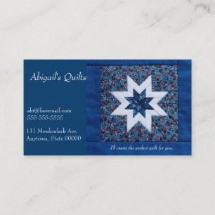 Quilt star blue business card