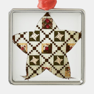 Quilt Star Metal Ornament