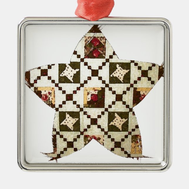 Quilt Star Metal Ornament (Front)