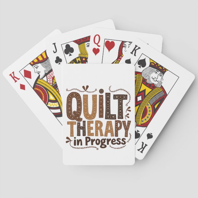 Quilt Therapy in Process Sewing Craft Enthusiasts Playing Cards (Back)