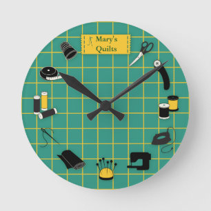 Quilt Time Customise the Label Round Clock