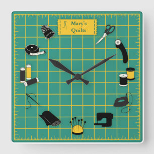 Quilt Time Customise the Label Square Wall Clock