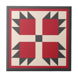 Quilt Trivet – Bearcats Block (black/red )