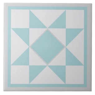Quilt Trivet – Sawtooth Star (blue/grey)