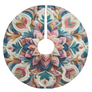 Quilted Abstract Design Brushed Polyester Tree Skirt