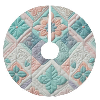 Quilted Abstract Design Brushed Polyester Tree Skirt