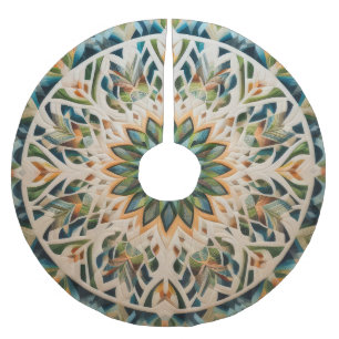 Quilted Abstract Design Brushed Polyester Tree Skirt