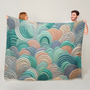 Quilted Abstract Design Fleece Blanket