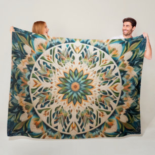 Quilted Abstract Design Fleece Blanket