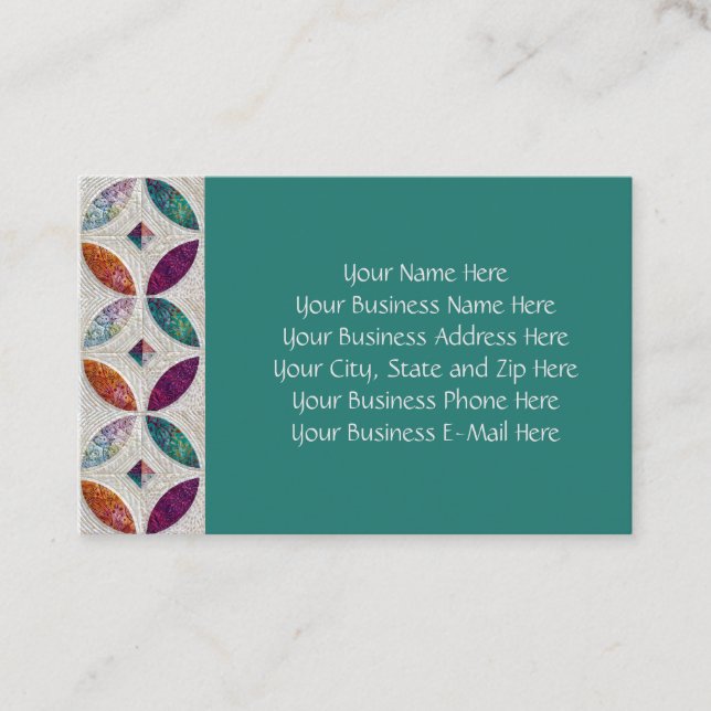 Quilted Batik Business Card (Front)