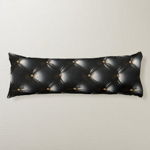 Quilted Black Leather Pattern Body Cushion