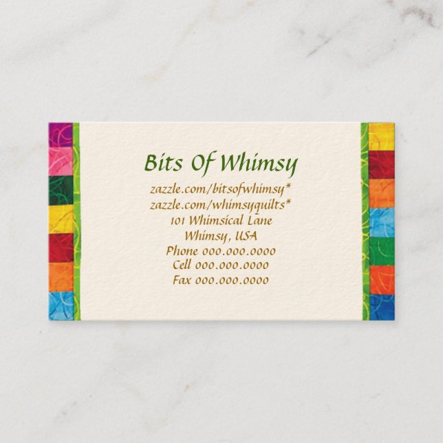 Quilted Business Card! Card (Front)