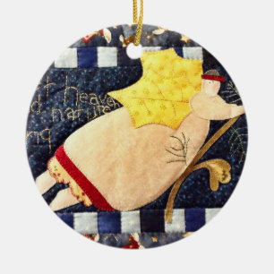 Quilted Christmas Angel Ornament