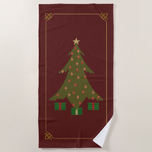 Quilted Christmas Beach Towel