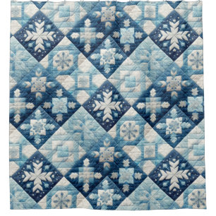 Quilted Christmas Design Shower Curtain