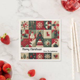 Quilted Christmas Designs Message Napkin