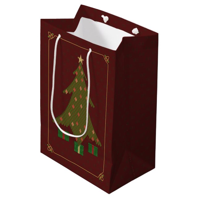 Quilted Christmas Gift Bag (Front Angled)