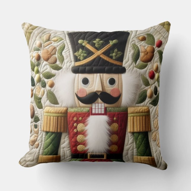 Quilted Christmas Nutcracker Cushion (Front)