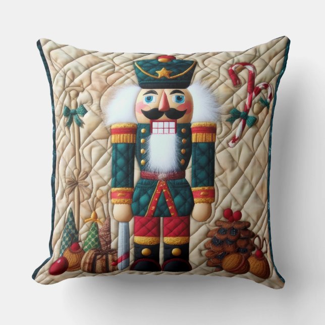 Quilted Christmas Nutcracker Cushion (Front)