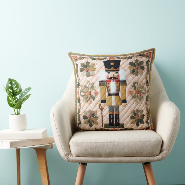 Quilted Christmas Nutcracker Cushion (Chair)