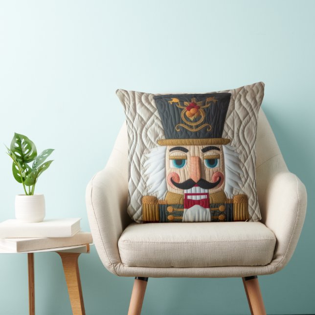 Quilted Christmas Nutcracker Cushion (Chair)