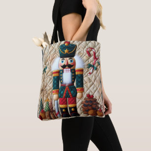 Quilted Christmas Nutcracker Tote Bag