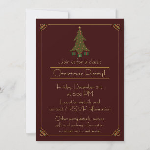 Quilted Christmas Party Invitation