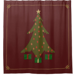 Quilted Christmas Shower Curtain