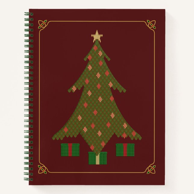Quilted Christmas Spiral Notebook (Front)