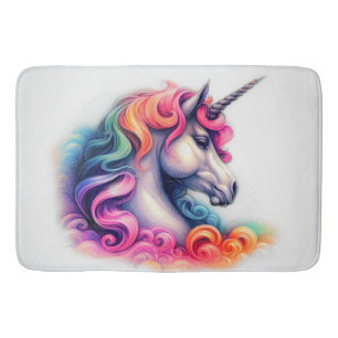 Quilted Colourful Unicorn Bath Mat