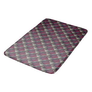 Quilted Cranberry Satin Bath Mat